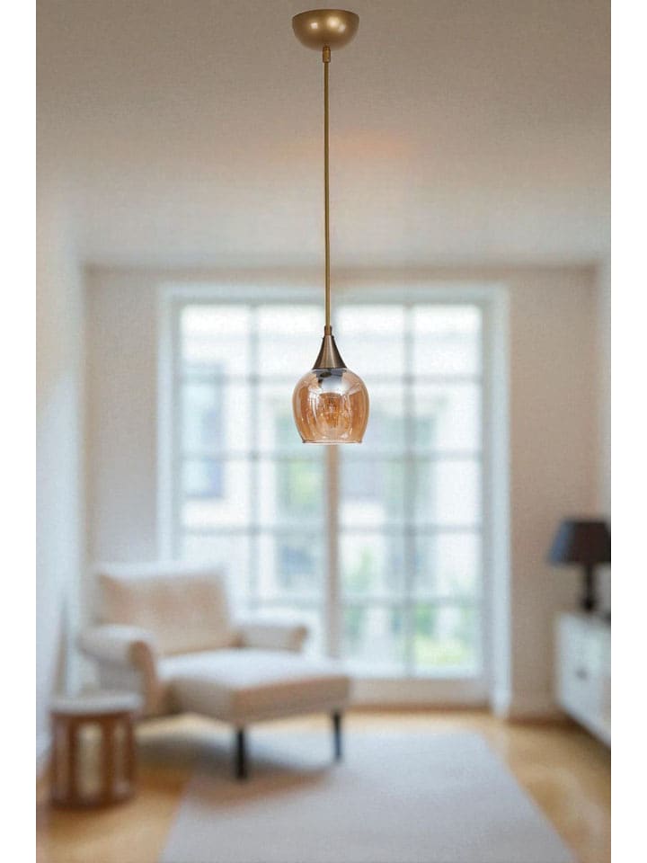 ABERTO DESIGN Hängeleuchte in Gold - (H)80 x Ø 12 cm - onesize