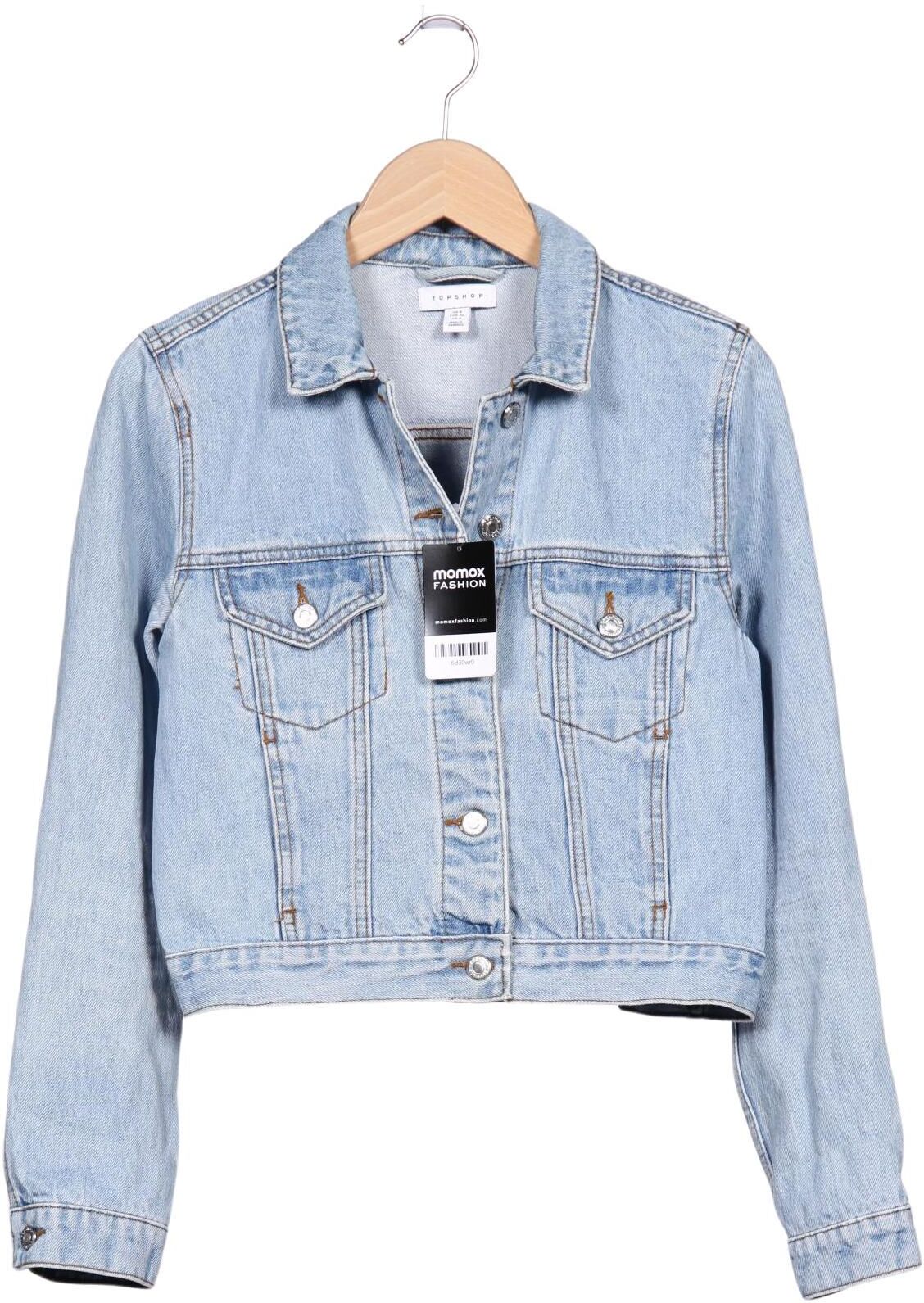 Topshop Damen Jacke, Hellblau, Gr. EU 36, Baumwolle / Synthetik - Second Hand