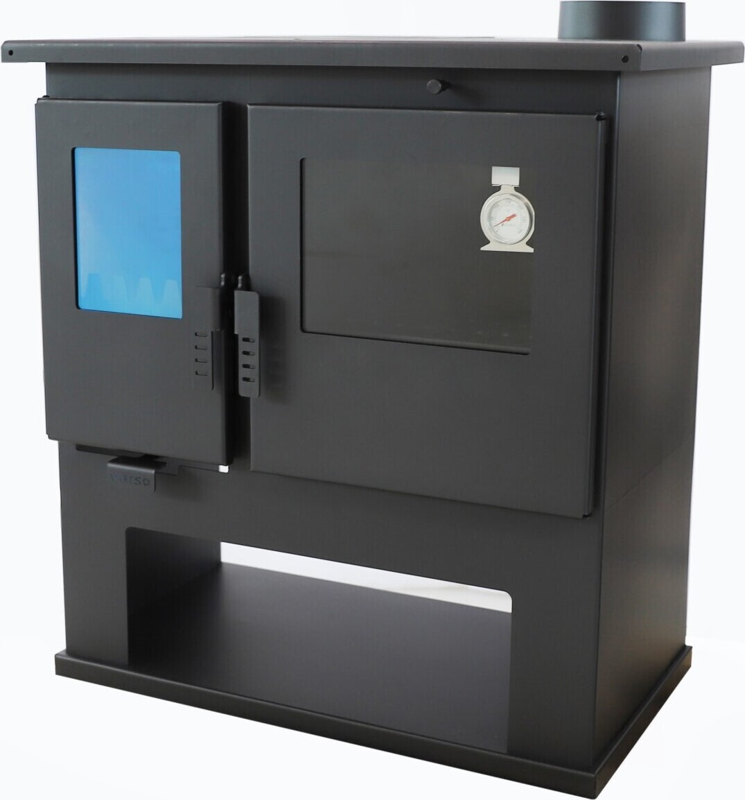 Verso CS Lite Holz-Kochofen mit integriertem Backofen und Thermometer, 7.7 kW, Kochplatte für vielseitiges Kochen, Kaminofen für Wohnräume