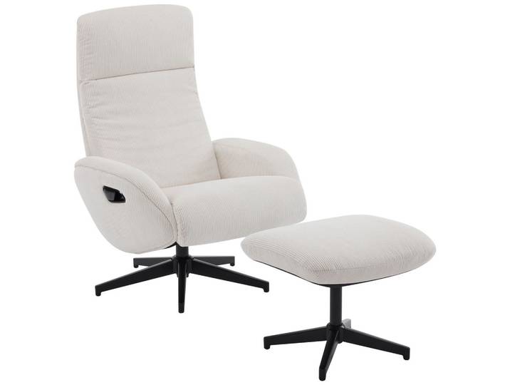 Xora Relaxsesselset, Schwarz, Beige, Metall, 77x107x75 cm, Liegefunktion, Relaxfunktion, Wohnzimmer, Sessel, Relaxsessel