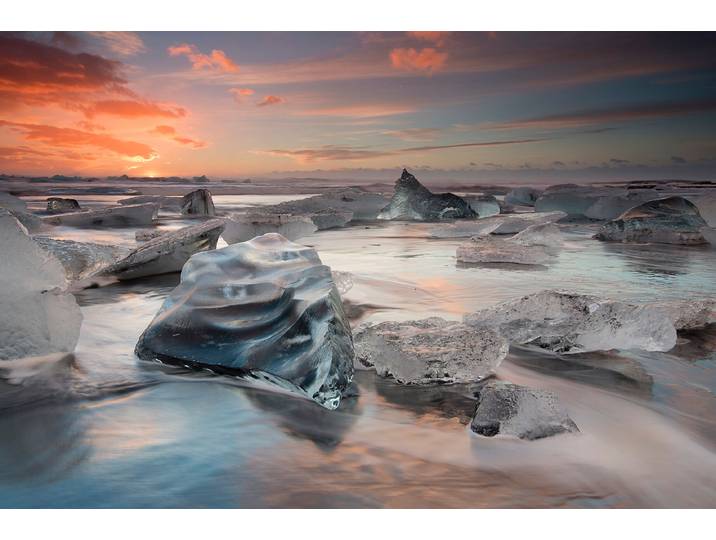 Papermoon Photo-Art MASSIMO BARONI, GLACIAL LAGOON BEACH