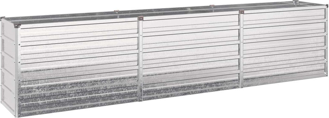 Rio Outdoor Raised Garden Bed Silver 55cm H x 240cm W x 40cm D