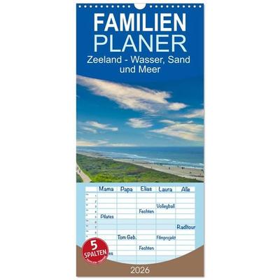 Familienplaner 2026 - Zeeland - Wasser, Sand und Meer mit 5 Spalten (Wandkalender, 21 x 45 cm) CALVENDO