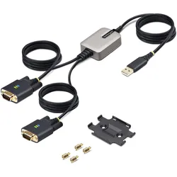 StarTech COM 13ft/4m 2-Port USB to Serial Adapter Cable COM Retention FTDI USB-A to DB9 RS232 Change (4 m), Schnittstellenkabel