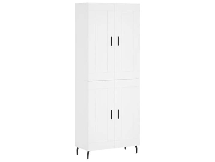 Coespram Highboard Schrank Weiß 69,5x34x180 cm Holzwerkstoff Elegantes Highboard fürs Wohnzimmer mit robusten Eisenbeinen, viel Stauraum und praktischen Türen für Ordnung zu Hause.