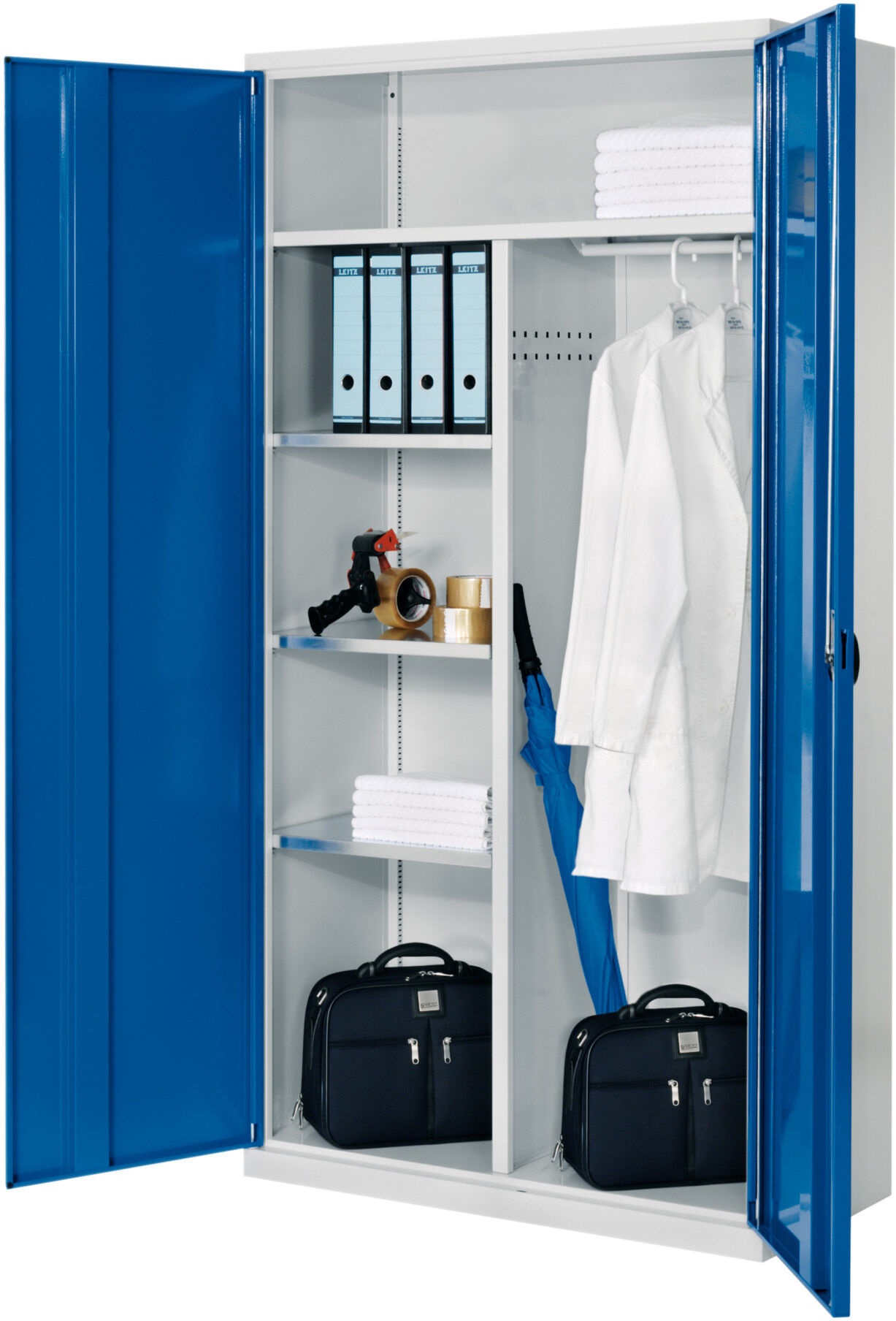 Kappes Akten-/Kleiderschrank ErgoPlus RAL 7035/5010 Vollblechtüren (1251.03.1016)