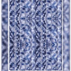 Arsvita Flauschvorhang 56x185 Meliert blau - weiß - silber