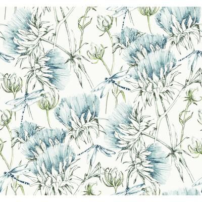 A-Street Prints Mariell Teal Dragonfly Wallpaper