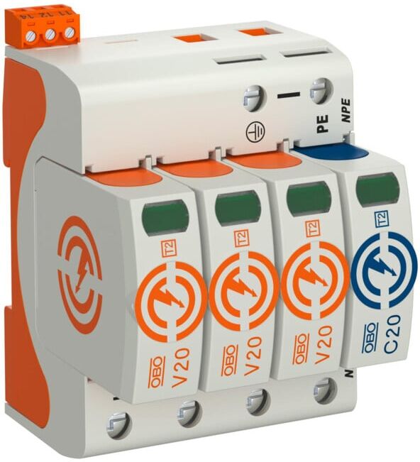 OBO Bettermann Parafoudre CombiController V20 tripolaire NPE+FS V20-3+NPE+FS-280 (5095333)