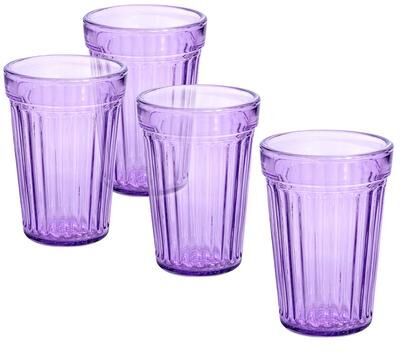 STP Goods Pastel Collection Faceted Drinking Glasses Set of 4 - 8.3 fl oz