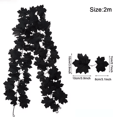 Inspire Picks Artificial Maple Leaf Garland Autumn Vine Decor For Thanksgiving & Halloween 2m Style E