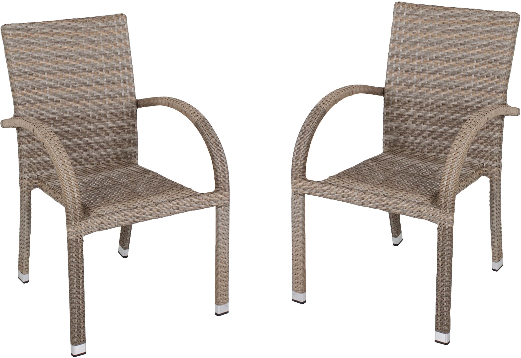 Stapelstuhl GARDEN PLEASURE "MODESTO", beige (sand, sand, sand), B:57cm H:90cm T:64cm, Kunststoff, Stühle, Stapelstuhl, 2er Set, auch für die Gastronomie geeignet