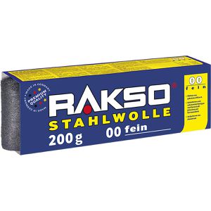 RAKSO Stahlwolle 010706, fein 00, zum Reinigen und Schleifen, 200g