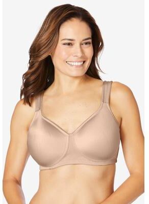 Plus Size Women's Microfiber Wireless Lightly Padded T-Shirt by Comfort Choice in Nude (Size 50 D) Bra