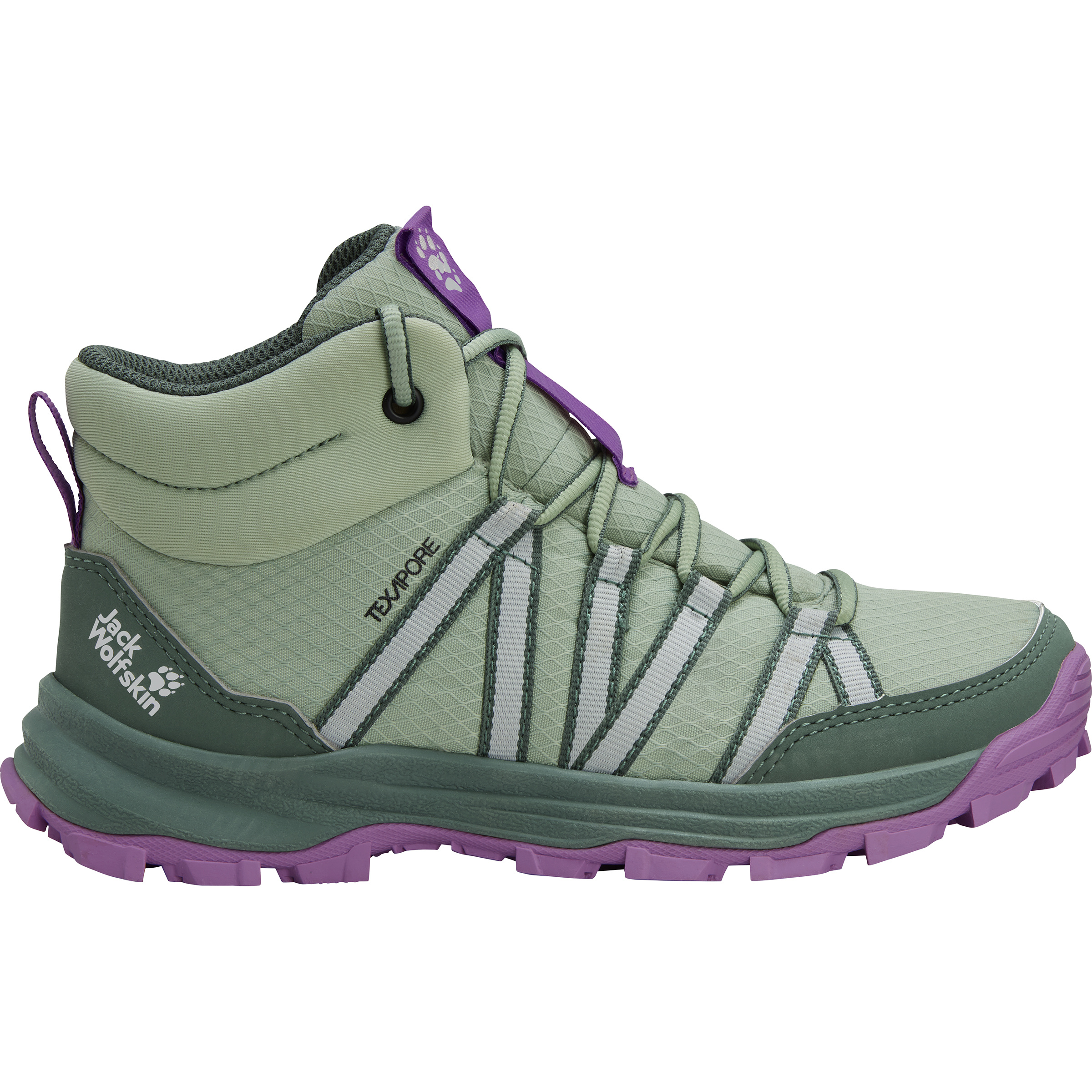 Jack Wolfskin Wild Hike Texapore Mid Kinder Wanderschuhe gruen Größe 38 Camping Wasserdicht