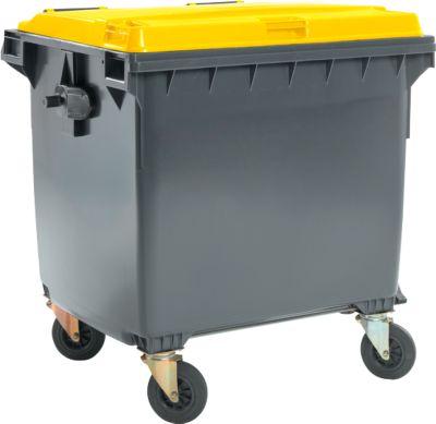 Müllcontainer MGB 1100 FD, Kunststoff, 1100 l, schwarzgelb