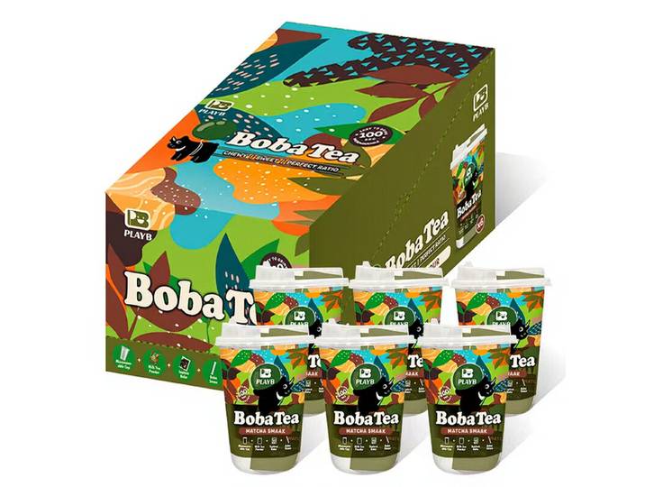 JENI PLAYB Bubble Tea Beker Matcha Smaak 6 Bekers x 85 g