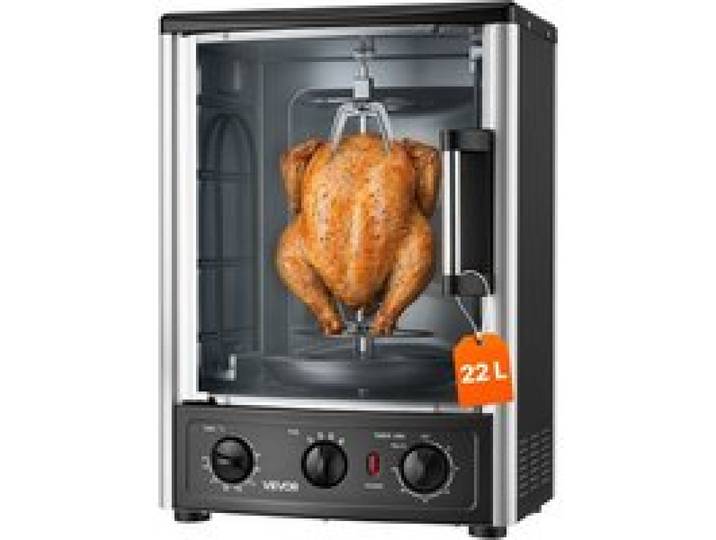 Rôtissoire Verticale Électrique 22 L-VEVOR-Machine à Kebab de Comptoir pour Shawarma Restaurant Minuterie 0-60 min et 0-240 ℃