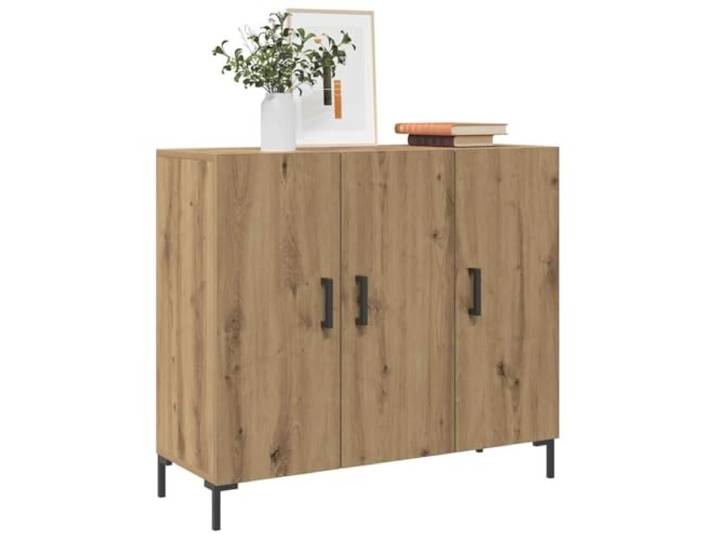KTHLBRH Anrichte Eiche Handwerk 90 x 34 x 80 cm Spanplatte Praktische Türen, robuste Ablagefläche, großer Stauraum, Montage erforderlich