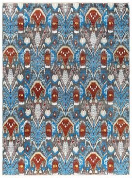 Overton "Ikat One-of-a-Kind Hand-Knotted Area Rug - Rust, 9' 0"" x 12' 0"" - 9' 0"" x 12' 0"""