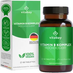 Vitamin B Komplex Biotin B6 B5 B1 + B12 Vegan 180 ST