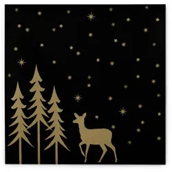 Airlaid Serviette Liane in schwarz, 40 x 40 cm, 50 Stück - Mank - Weihnachtsdesign