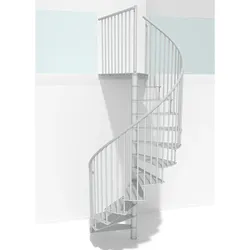 Minka Spindeltreppe Portofino 42 - 300,3cm Geschosshöhe Weiß 120cm Durchmesser