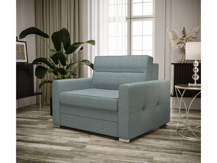 JVmoebel Loungesessel Bequemer grauer Polsterstuhl mit Edelstahlfüßen für entspanntes Sitzen (Packung, 1-St., Bequemer Lounge-Stuhl in Grau – Polster Club-Sessel für TV-Genuss), Made in Europa