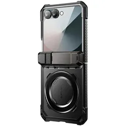 Supcase Grip Hülle Z Flip 7 stossfest mit Ständer (Samsung Galaxy Z Flip7), Smartphone Hülle, Schwarz
