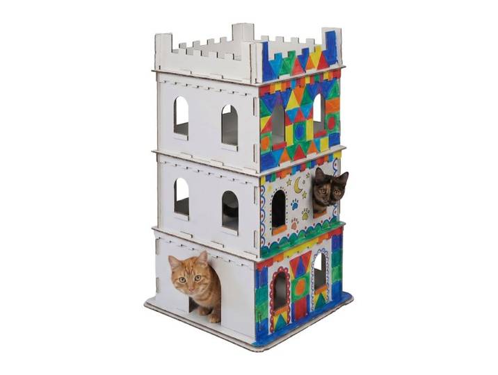Relaxdays Kattenburcht XL karton