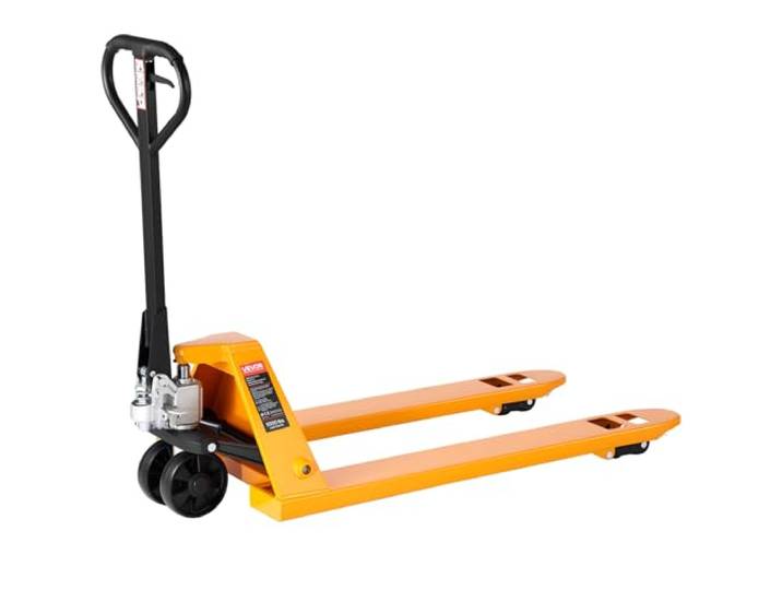 VEVOR Transpalette Manuel\, Charge 2\,5 T\, avec Pompe Hydraulique\, Fourches 122 x 68\,5 cm\, Hauteur de Levage 8\,5-18 cm\, Braquage 180°\, Transpalette pour Manutention aux Entrepôts\, Supermarchés\, Usines