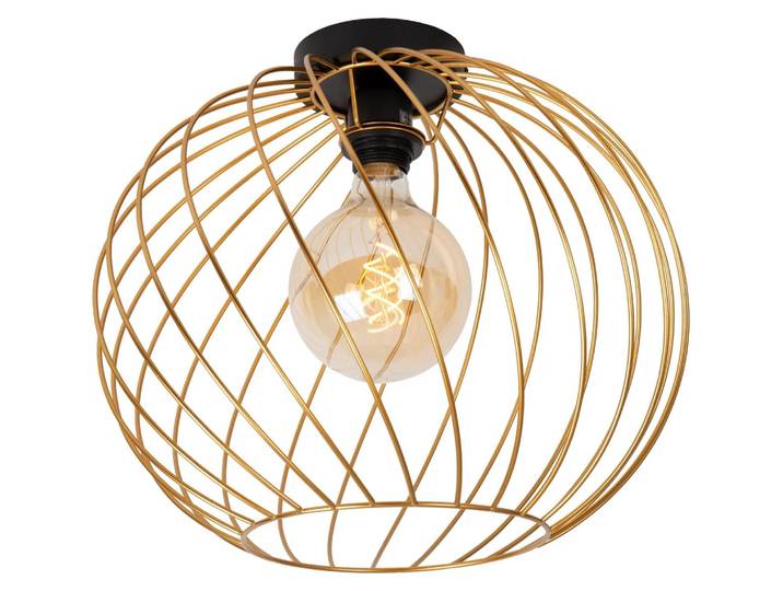 Plafonnier en fil métallique doré 40 cm DANZA 1xE27 40 W Lucide