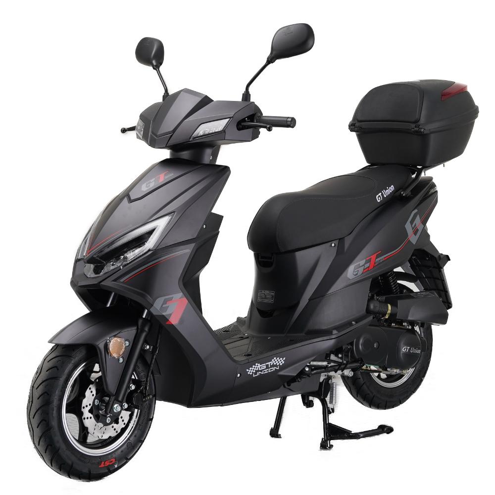 Motorroller Sonic 50ccm 25 km/h Euro 5 mattschwarz mit Top Case GT Union