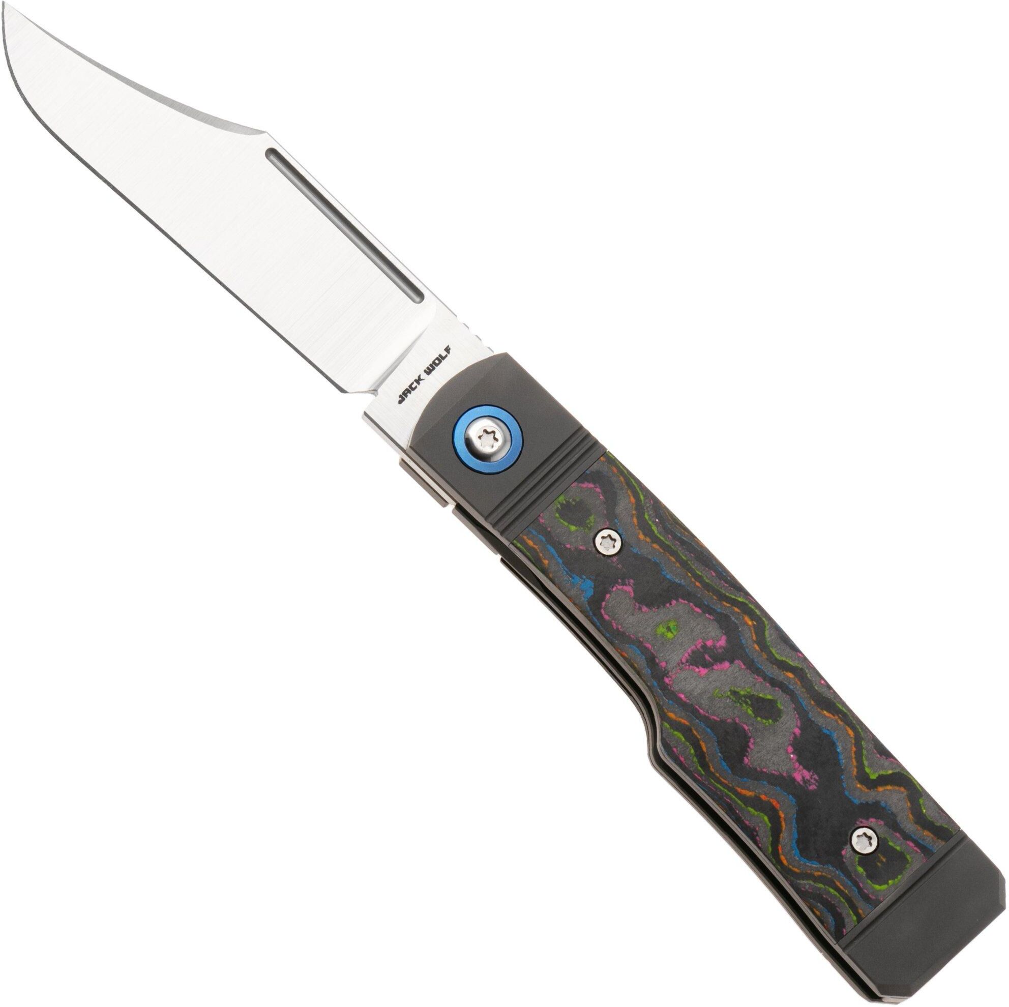 Jack Wolf Knives Jack Wolf Gunslinger Jack GUNSL-03-CC-80S CamoCarbon 80's, coltello da tasca