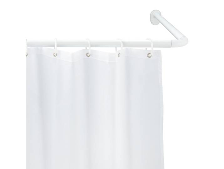 WENKO Winkel Dusche Stange Badewannen Vorhang UNIVERSAL 25 mm Steck System