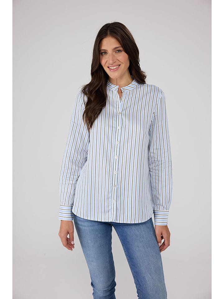 LIEBLINGSSTÜCK Bluse "Rati" in Hellblau/ Weiß - 34