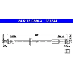 Bremsschlauch ATE 24.5113-0380.3 für Audi 100 C3 Quattro Coupe B3 Avant