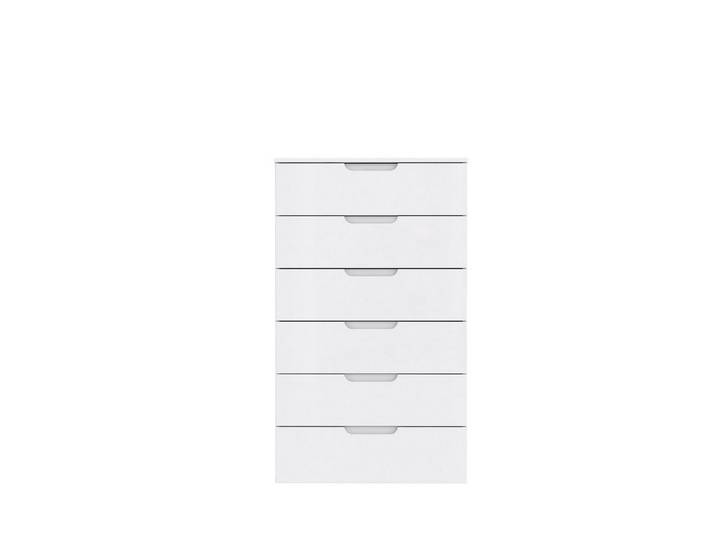 FORTE Schubkastenkommode in weißglanz Dekorfolie - 70,2x120,1x34,4cm (BxHxT)