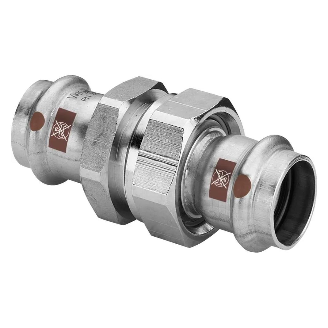 Viega Temponox-Verschraubung, d 22mm Messing vernickelt, Stahl nichtrostend Modell 1760 (Rohrverschraubung) (812256)