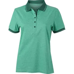 James & Nicholson Damen Jersey Melange Polo JN705 green melange/dark green S