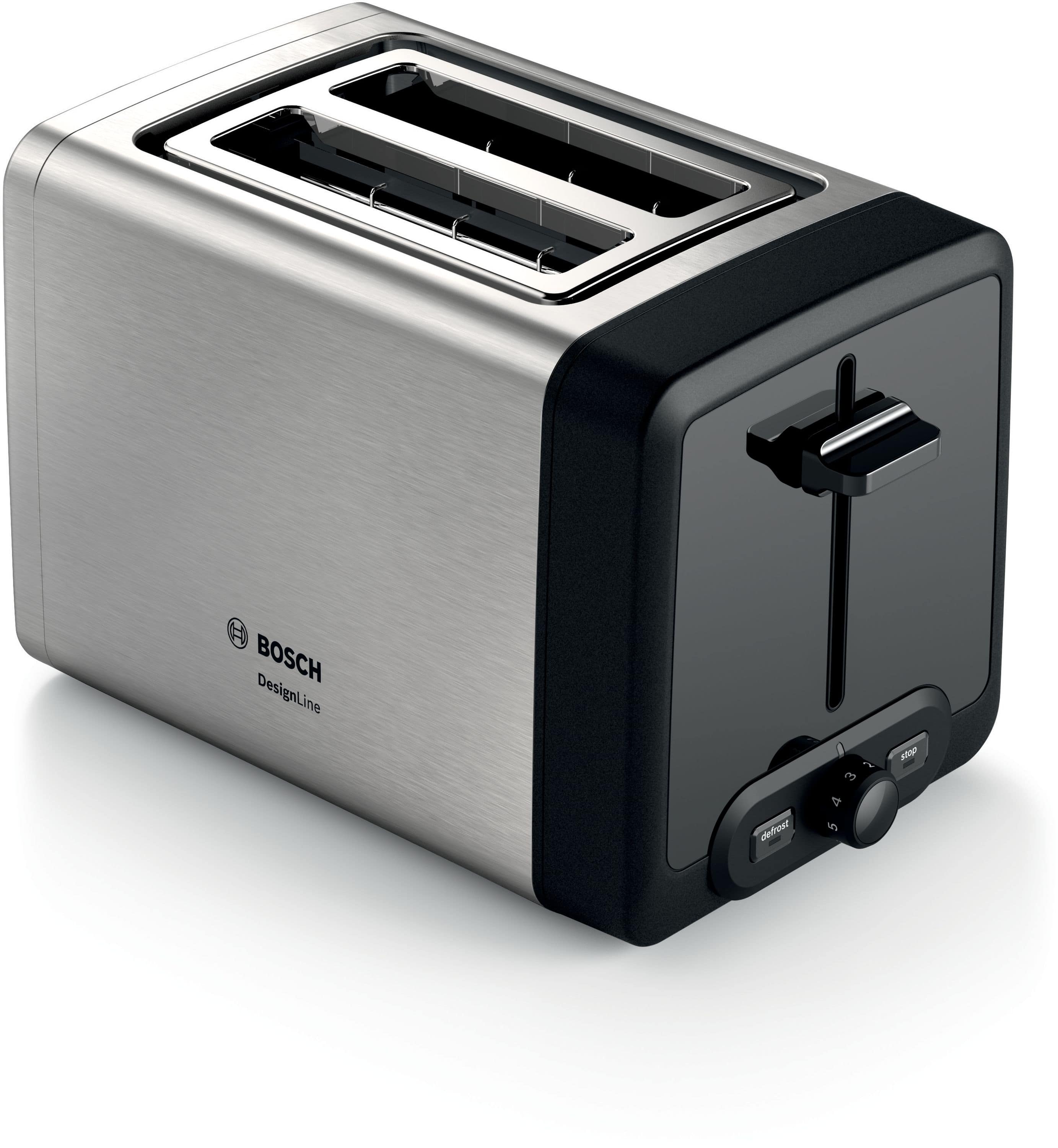 Bosch TAT4P420DE DesignLine Toaster 970 W 2 Scheibe(n) (Schwarz, Silber)