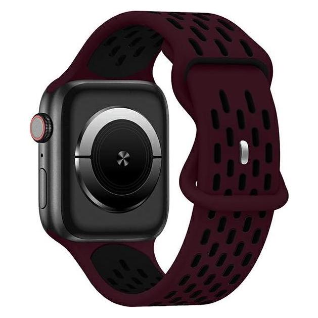 Beline pasek Apple Watch New Sport Silicone 38/40/41mm bordowo-czarny wine red/black box (Silikon, Sport Silicone) (5905359818885)