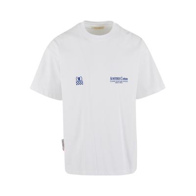 T-Shirt ANOTHER COTTON LAB "Another Cotton Lab Another Day Oversized Tshirt", Damen, Gr. S, weiß, 100% Baumwolle, bedruckt, loose fit, Rundhals, Shirts T-Shirt