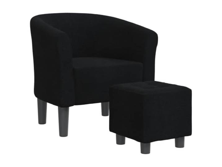 vidaXL Clubsessel mit Fußhocker Schwarz Stoff