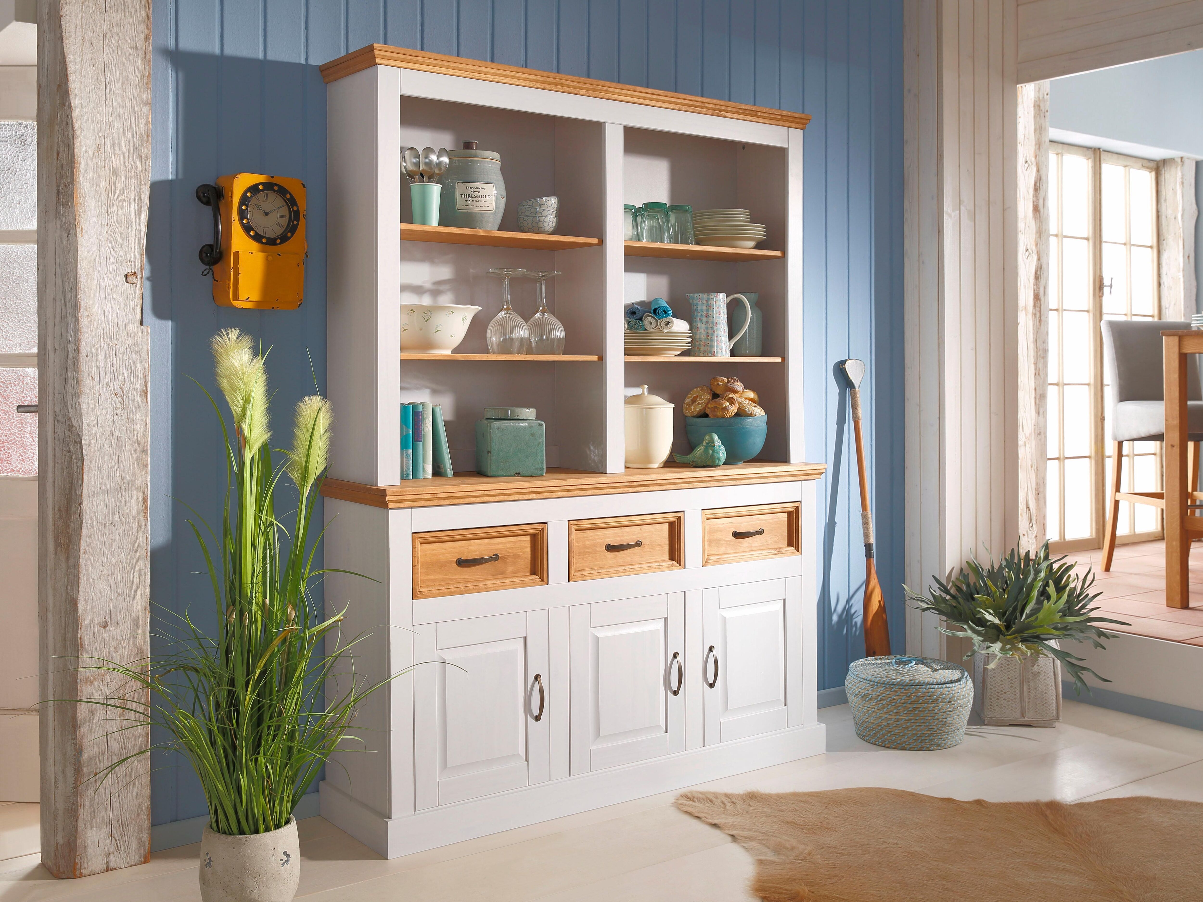 Buffet OTTO HOME "Selma", weiß (weiß, gebeizt), Schränke, Buffet, Breite 145 cm