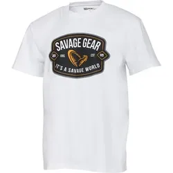 Savage Gear Badge Logo Tee, White, M