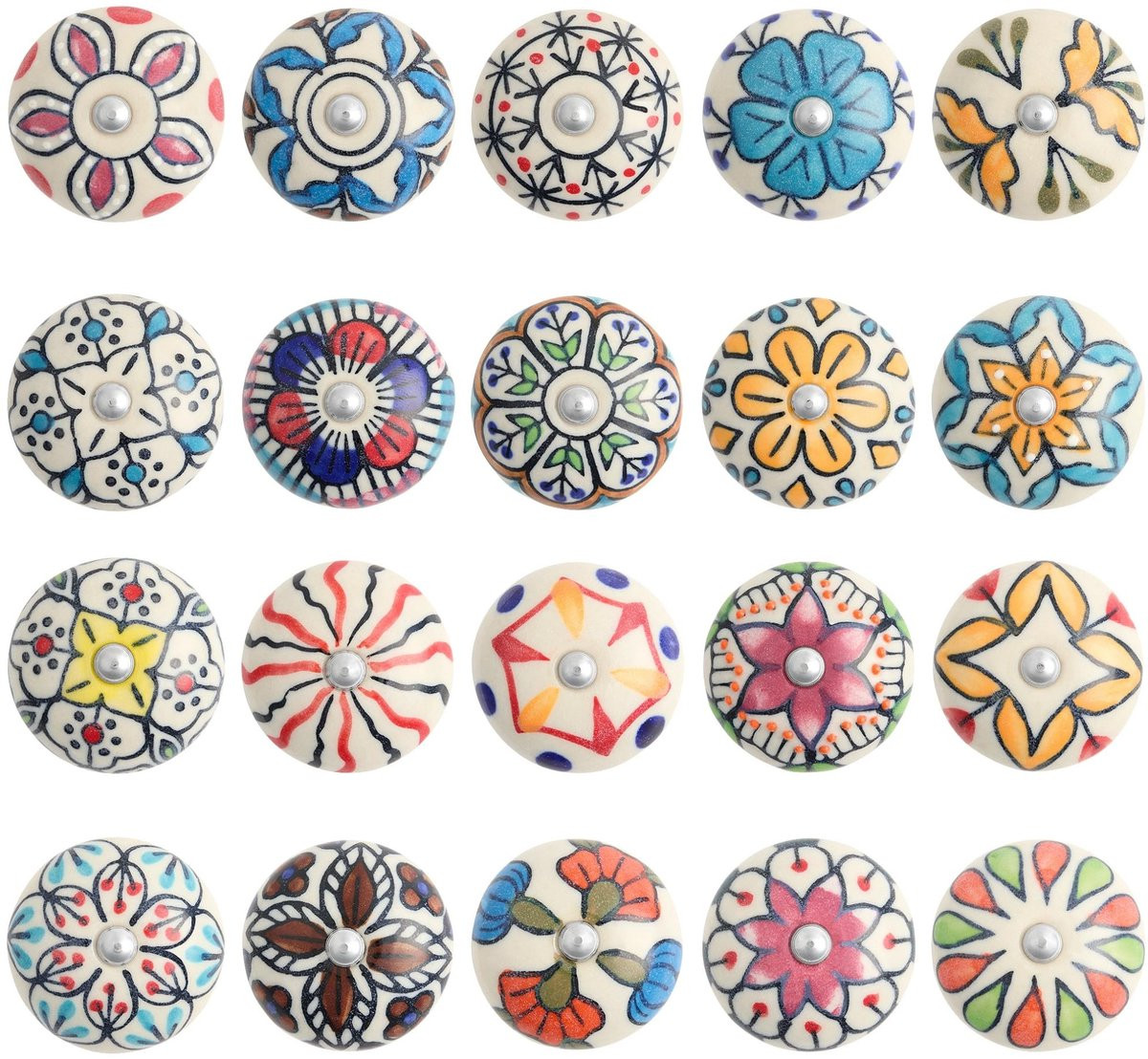 Handgeschilderde keramische knoppen in vintage stijl voor meubels
