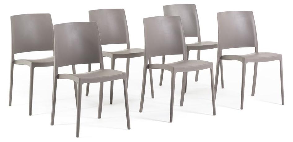 Famanu Stapelbare Stühle Wetterbeständig - Set von 6