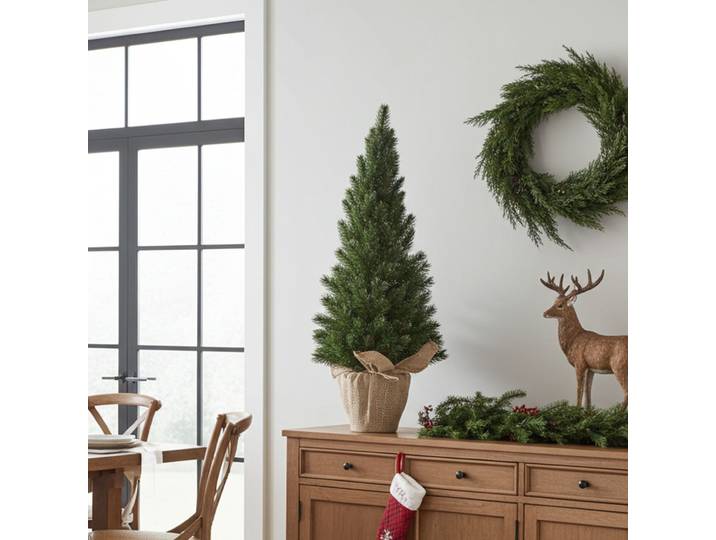 Künstlicher Weihnachtsbaum mit Topf, grün, 80 cm