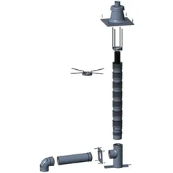 Wolf Anschluss-Set DN80/125 - C33x DN83/125 flex. im Schacht, Abdeckung PP